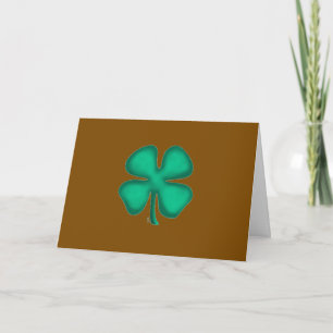 Lucky 4 Leaf Ierse klaver bruine wenskaart Kaart