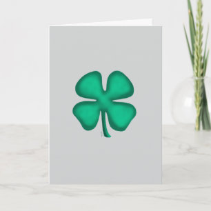 Lucky 4 Leaf Ierse klaver grijze wenskaart Kaart