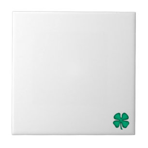 Lucky 4 Leaf Ierse Klaver kleine witte kleine tege Tegeltje