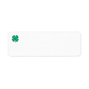 Lucky 4 Leaf Ierse Klaver retouradreslabels w Etiket