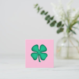 Lucky 4 Leaf Ierse klaver roze vierkant bedrijfska Vierkante Visitekaartje