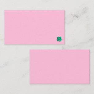 Lucky 4 Leaf Ierse klaver roze visitekaartje