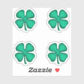 Lucky 4 Leaf Irish Clover 4 petits autocollants de (Feuille)