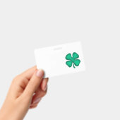 Lucky 4 Leaf Irish Clover badge blanc horizontal (Manuel / portable)