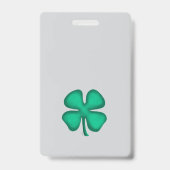 Lucky 4 Leaf Irish Clover badge gris vertical (Avant)