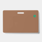 Lucky 4 Leaf Irish Clover badge marron horiz petit (Avant)