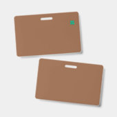 Lucky 4 Leaf Irish Clover badge marron horiz petit (Avant & arrière)