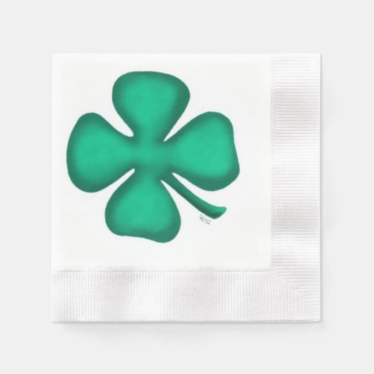 Lucky 4 Leaf Irish Clover-bedekte cocktailservet Servetten (Voorkant)