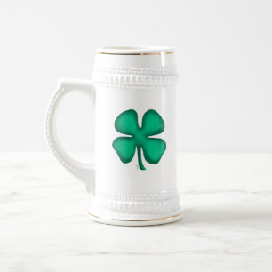 Lucky 4 Leaf Irish Clover bier stein w gold trim Bierpul