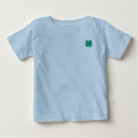 Lucky 4 Leaf Irish Clover blue T shirt