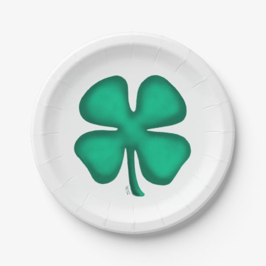 Lucky 4 Leaf Irish Clover-borden Papieren Bordje (Voorkant)