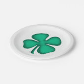 Lucky 4 Leaf Irish Clover-borden Papieren Bordje (Gekanteld)