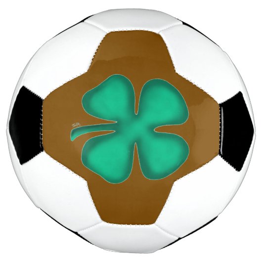 Lucky 4 Leaf Irish Clover bruin voetbal (Gedraaid)