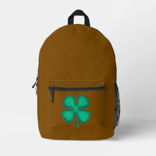 Lucky 4 Leaf Irish Clover bruine rugzak
