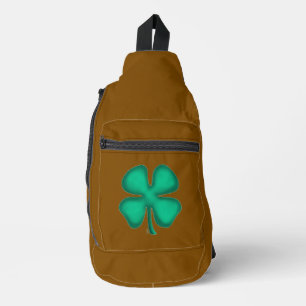 Lucky 4 Leaf Irish Clover bruine rugzak