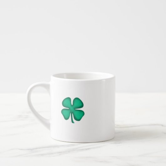 Lucky 4 Leaf Irish Clover espresso mok (Links)
