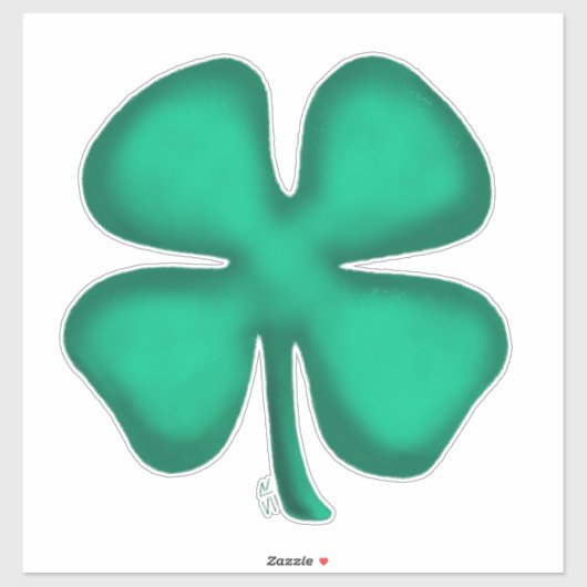 Lucky 4 Leaf Irish Clover extra lg contour sticker (Feuille)