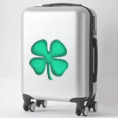 Lucky 4 Leaf Irish Clover extra lg contour sticker (Sur valise)