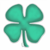 Lucky 4 Leaf Irish Clover extra lg contour sticker (Devant)