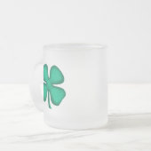 Lucky 4 Leaf Irish Clover frosted glass mok (Voorkant links)
