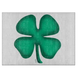 Lucky 4 Leaf Irish Clover glazen snijplank