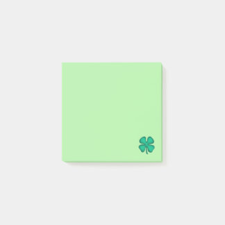 Lucky 4 Leaf Irish Clover green 3x3 note pads