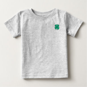 Lucky 4 Leaf Irish Clover Grey baby T shirt