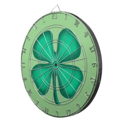 Lucky 4 Leaf Irish Clover groen dartboard Dartbord (Voorkant Rechts)