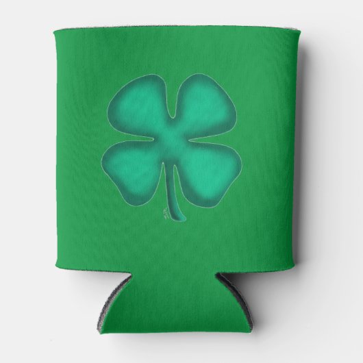 Lucky 4 Leaf Irish Clover groene koelbox 2-zijdig Blikjeskoeler (Voorkant)