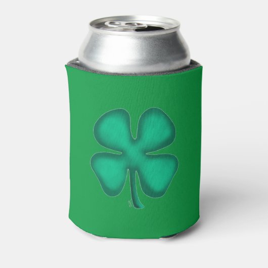 Lucky 4 Leaf Irish Clover groene koelbox 2-zijdig Blikjeskoeler (Blikje Achterkant)
