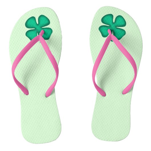 Lucky 4 Leaf Irish Clover groene teenslippers (Voetbed)