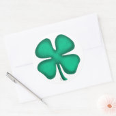 Lucky 4 Leaf Irish Clover gros autocollants ronds (Enveloppe)