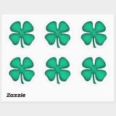 Lucky 4 Leaf Irish Clover gros autocollants ronds (Feuille)
