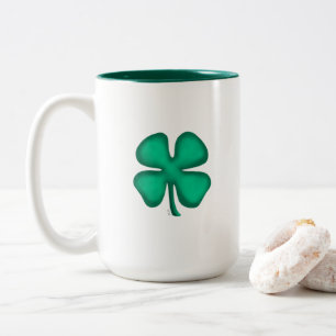 Lucky 4 Leaf Irish Clover grote mok met twee toon