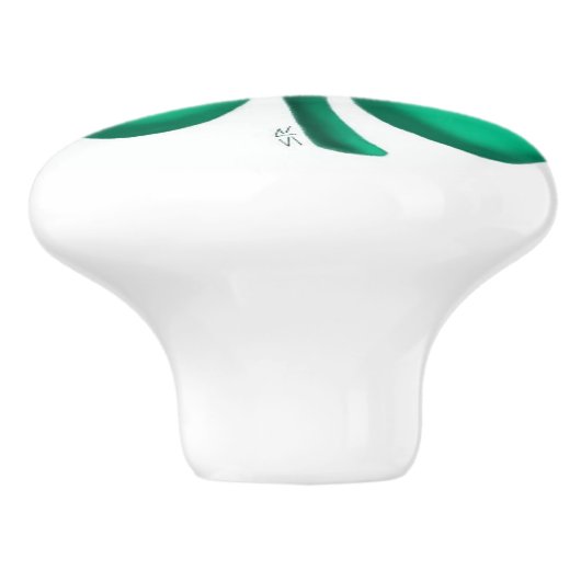 Lucky 4 Leaf Irish Clover-keramische knop (Zijkant)