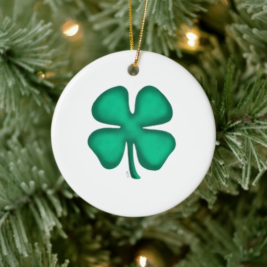 Lucky 4 Leaf Irish Clover-keramische versiering, t Keramisch Ornament (Boom)