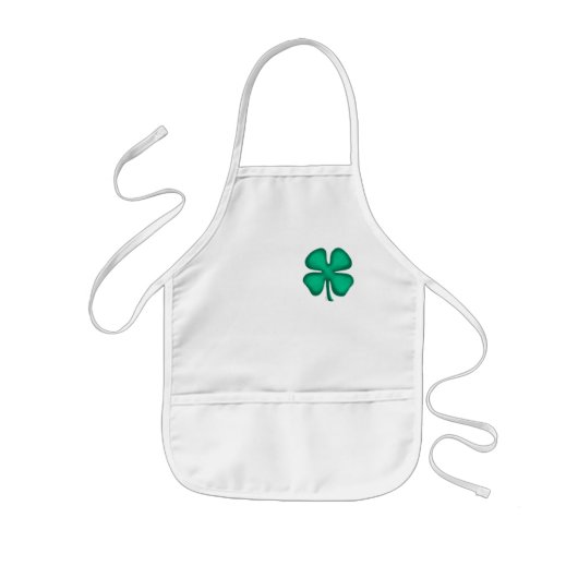 Lucky 4 Leaf Irish Clover kinder chef apron Kinder Schort (Voorkant)