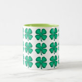 Lucky 4 Leaf Irish Clover mok met twee toon (Center)