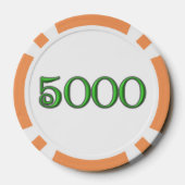 Lucky 4 Leaf Irish Clover org 5K streep poker chip (Achterkant)