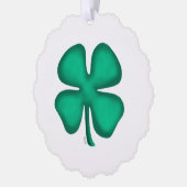 Lucky 4 Leaf Irish Clover scalloped paper ornament (Links)
