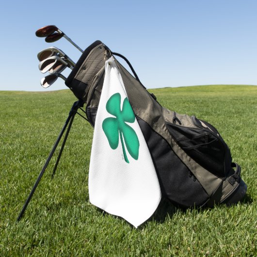 Lucky 4 Leaf Irish Clover serviette de golf (Vert)