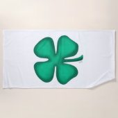 Lucky 4 Leaf Irish Clover serviette de plage (Devant)