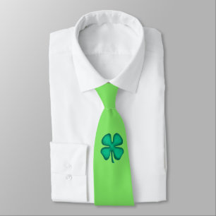 Lucky 4 Leaf Irish Clover stropdas (tweezijdig)