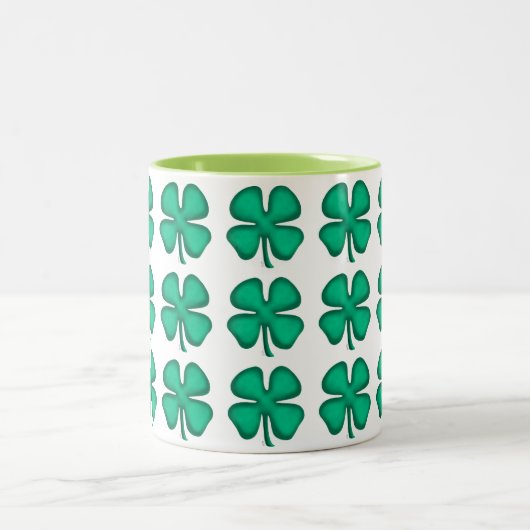 Lucky 4 Leaf Irish Clover tasse à deux tons (Centre)