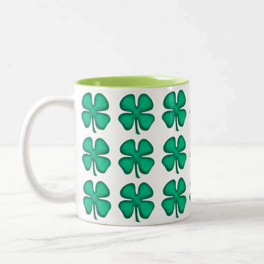 Lucky 4 Leaf Irish Clover tasse à deux tons (Gauche)