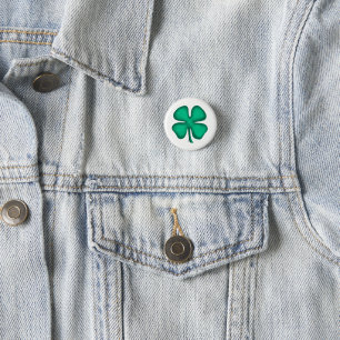 Lucky 4 Leaf Irish Clover-toets Ronde Button 3,2 Cm