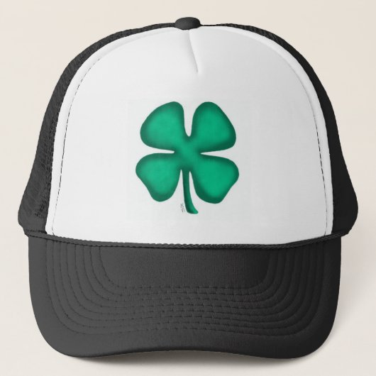 Lucky 4 Leaf Irish Clover trucker hat Pet (Voorkant)