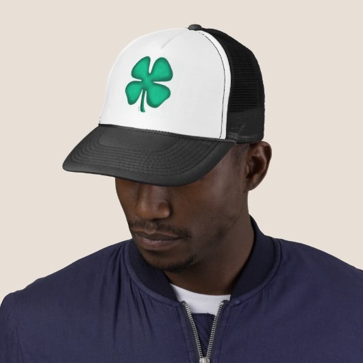 Lucky 4 Leaf Irish Clover trucker hat Trucker Pet (In situ)