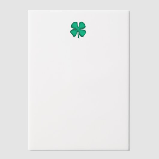 Lucky 4 Leaf Irish Clover vellum papieren Vellum Uitnodigingen (Voorkant)