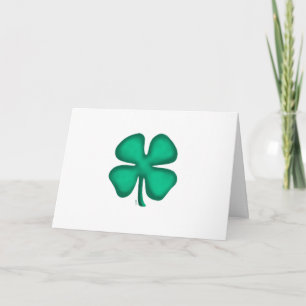 Lucky 4 Leaf Irish Clover wenskaart (horiz) Kaart